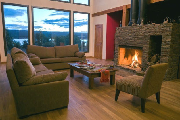 Fireplace Lago Rosario Lodge