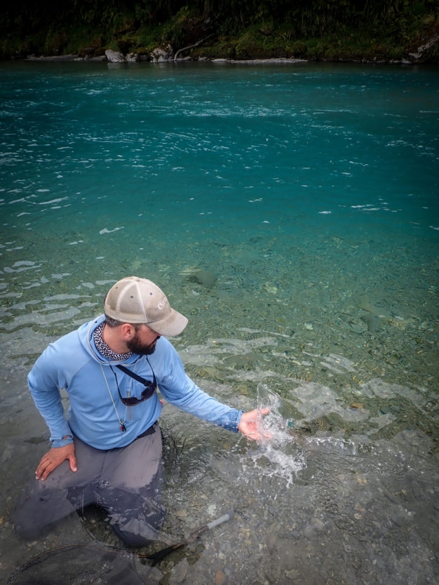 Moment of release in the Kiwi back country